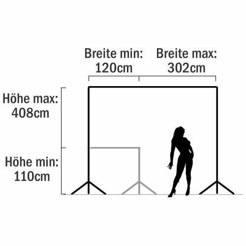 proxistar Teleskop Hintergrundgestell B302xH408cm inkl....